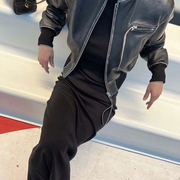 Authentic Sheepskin leather bomber jacket - Picture 2 of 5